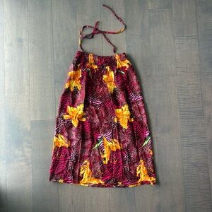 Pink Zebra and Floral Midi Skirt